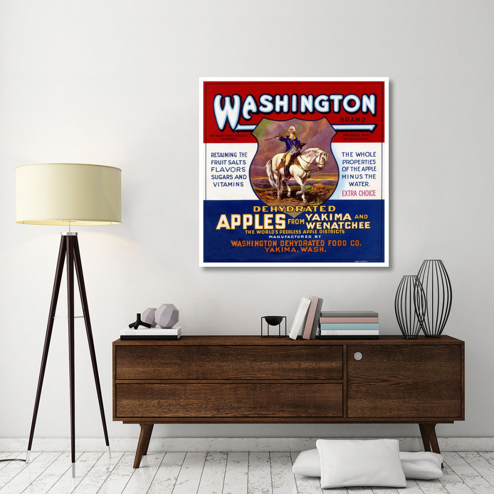 "Washington Brand Dehydrated Apples" Digital Paper Print by Retrolabel, 46"x46"