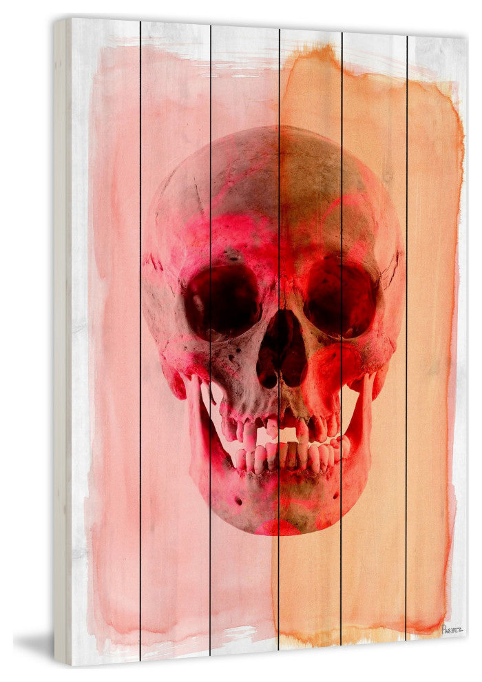 "Marvel Red Skull" Painting Print on White Wood, 30"x45"