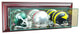 Wall Mounted Triple Mini Football Display Case, Cherry