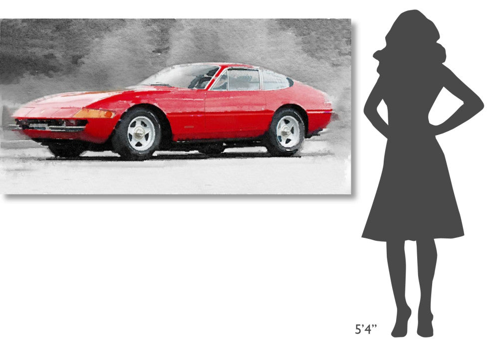 "1968 Ferrari 365 GTB4 Daytona Watercolor" Fine Art Print