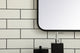 Ellis Soft Corner Metal Rectangular Mirror, Black, 30"x36"