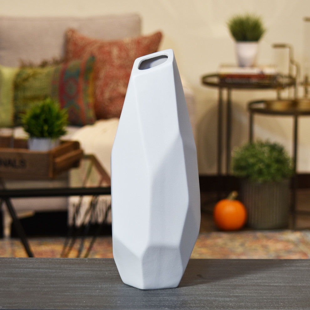 Kerrigan Ceramic Vase, Matte White