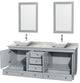 Wyndham WCV800080DOYCMD2WM24 White Carrera Marble Vanity in Oyster Gray with Mir
