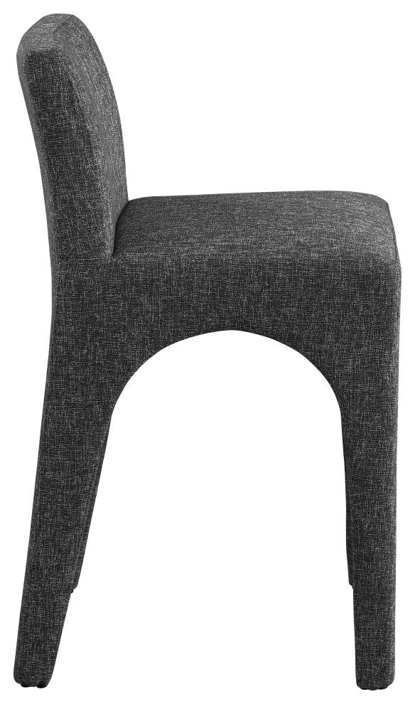Gramercy Linen Textured Fabric Stool, Black