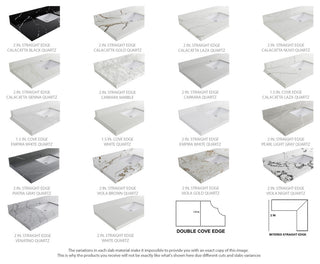 Cambridge 36 Right Offset Bath Vanity in White 2" Calacatta Laza