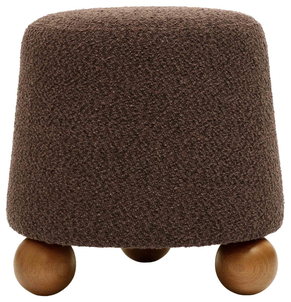 Jaine Chocolate Brown Boucle Stool