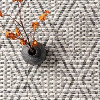 Nuloom Laura Bohemian Trellis Wool and Jute Rug, Ivory 4' x 6'