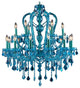 Avenue Lighting Aqua Blue 18-Light Crystal Chandelier