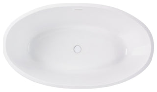 Vanity Art 55"x32" Acrylic Freestanding Soaking Bathtub, Pure White