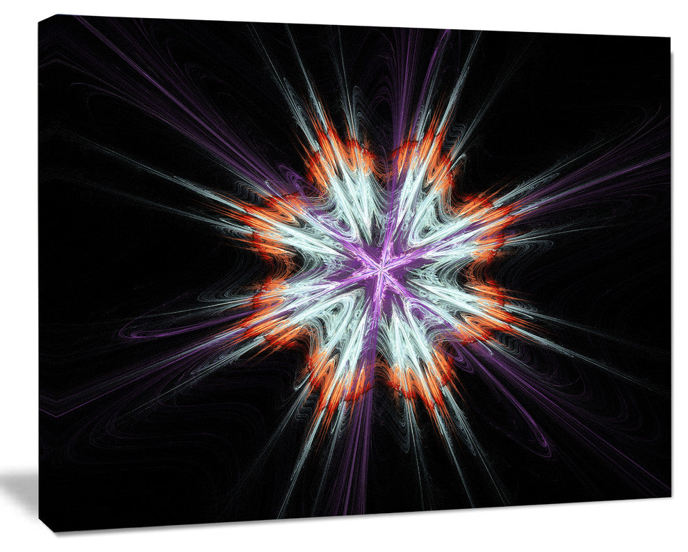 Abstract Flowers on Black Background, Flower Artwork on Canvas, 20"x12"