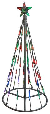 4' Single Tier Bubble Cone Christmas Tree Yard Decoration