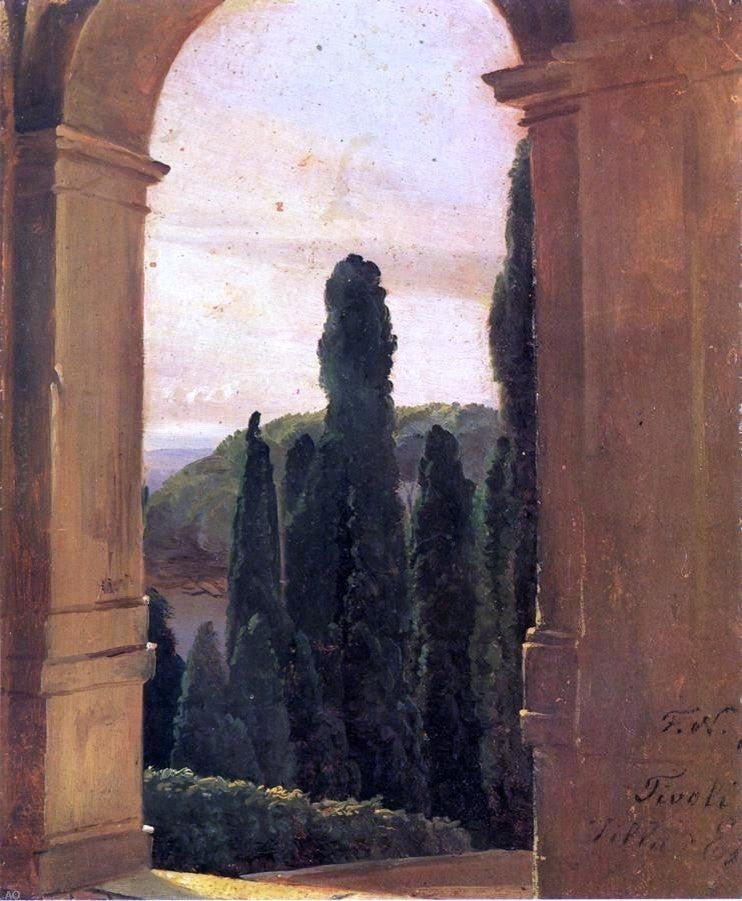 Friedrich Nerly Villa d'Este, 20"x25" Gallery Wrapped Canvas Print