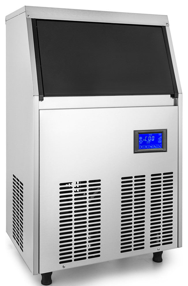 110V Ice Maker with Water Drain Pump Auto Clean Ice Machine , 88lbs/24h