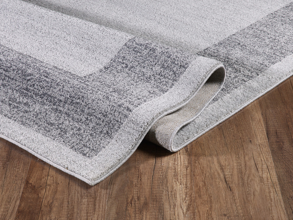 Abani Quartz QRZ100A Grey Bordered Area Rug