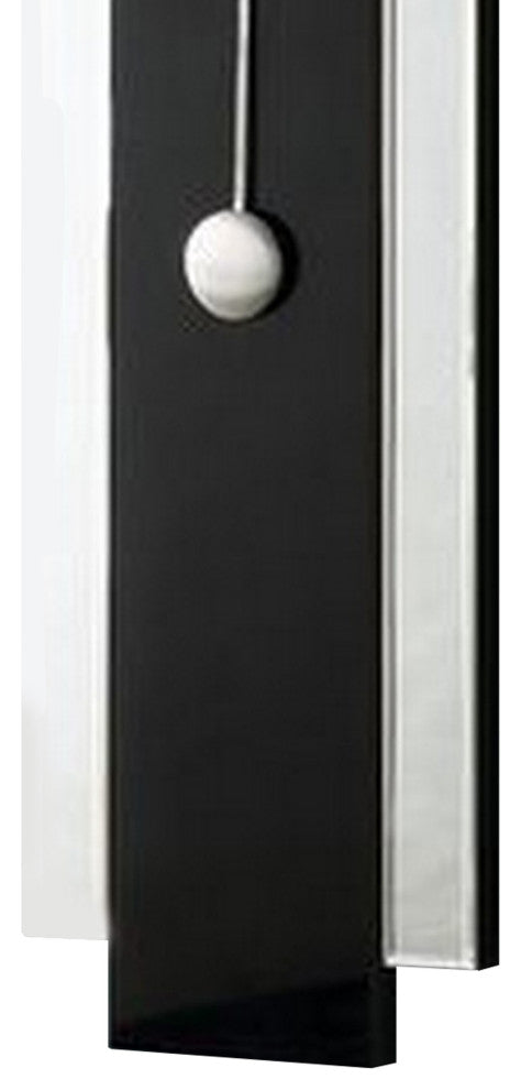 Benzara BM268981 Pendulum Wall Clock With Mirror Trim and Round Shape, Silver