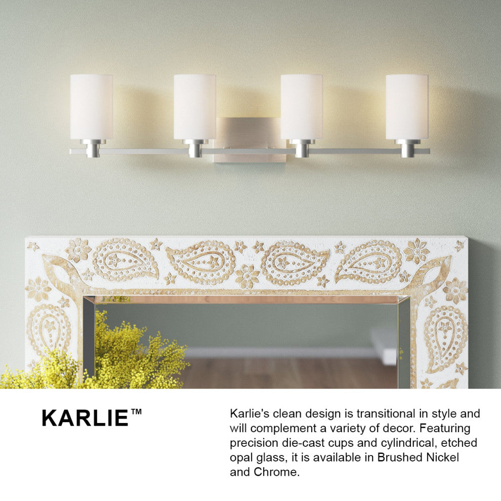 Hinkley Karlie Bathroom Vanity Light, Chrome, 4 Light