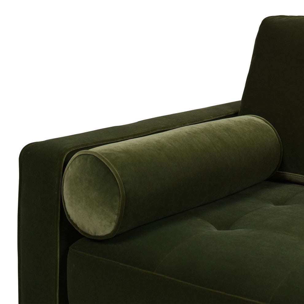 Nicholas 84.5" Mid-Century Modern Sofa, Olive Green Performance Velvet