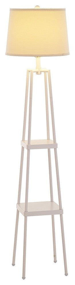 Floor Lamp, With Distressed Iron Paint, White