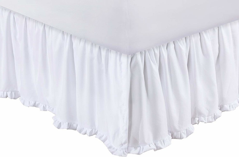 Greenland Home Sasha Bed Skirt White Full, King