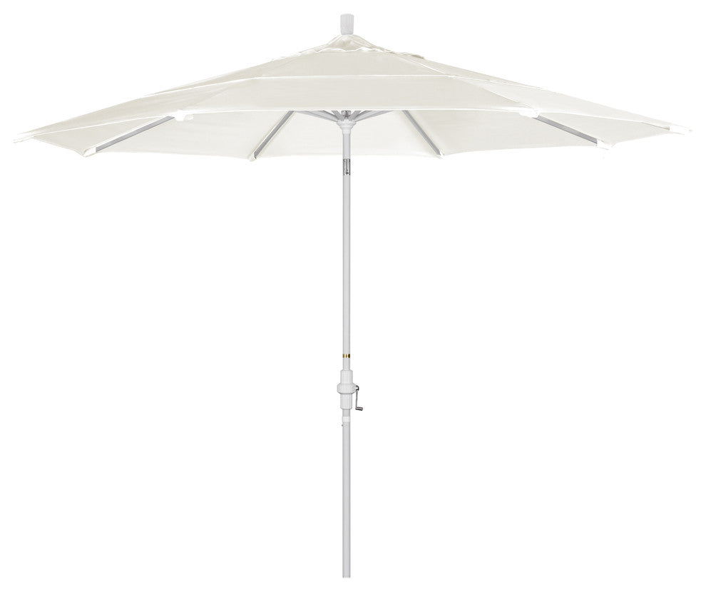 11' Aluminum Umbrella Collar Tilt Matted White, Canvas