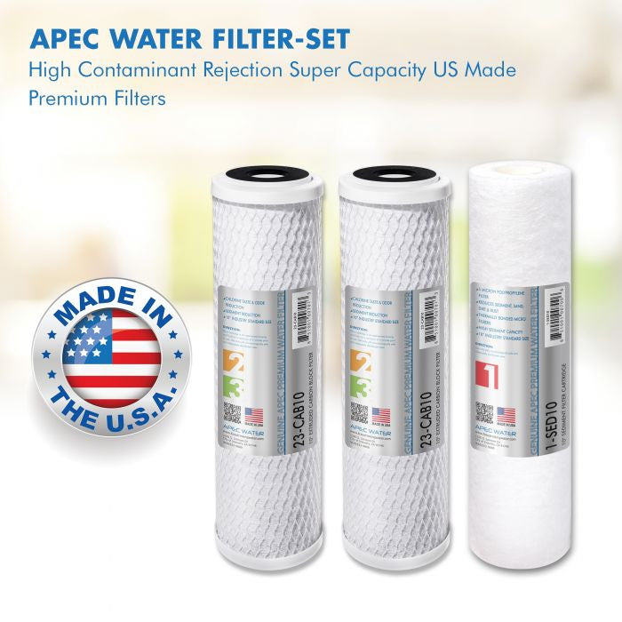 APEC Pre-Filter Set for Ultimate Undersink Reverse Osmosis System (Stage 1-3)