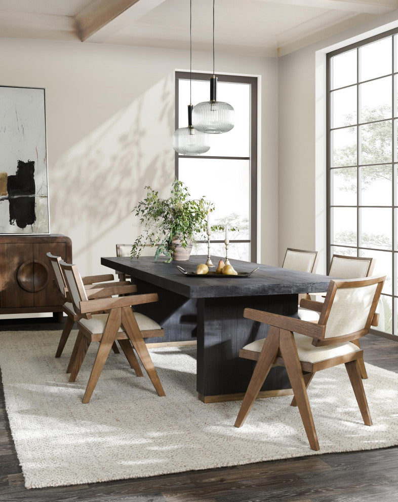 Kosas Home Lynx 94" Reclaimed Pine Wood Dining Table, Black