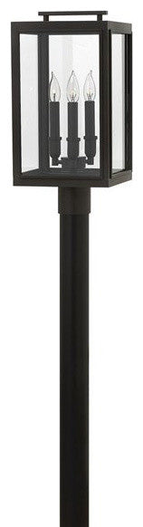 Sutcliffe Outdoor Post/Pier Mount, Oil Rubbed Bronze With Clear Glass