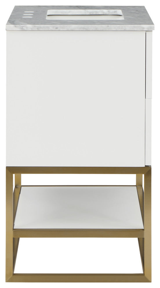 Monad Bathroom Vanity, White, 30" Wide