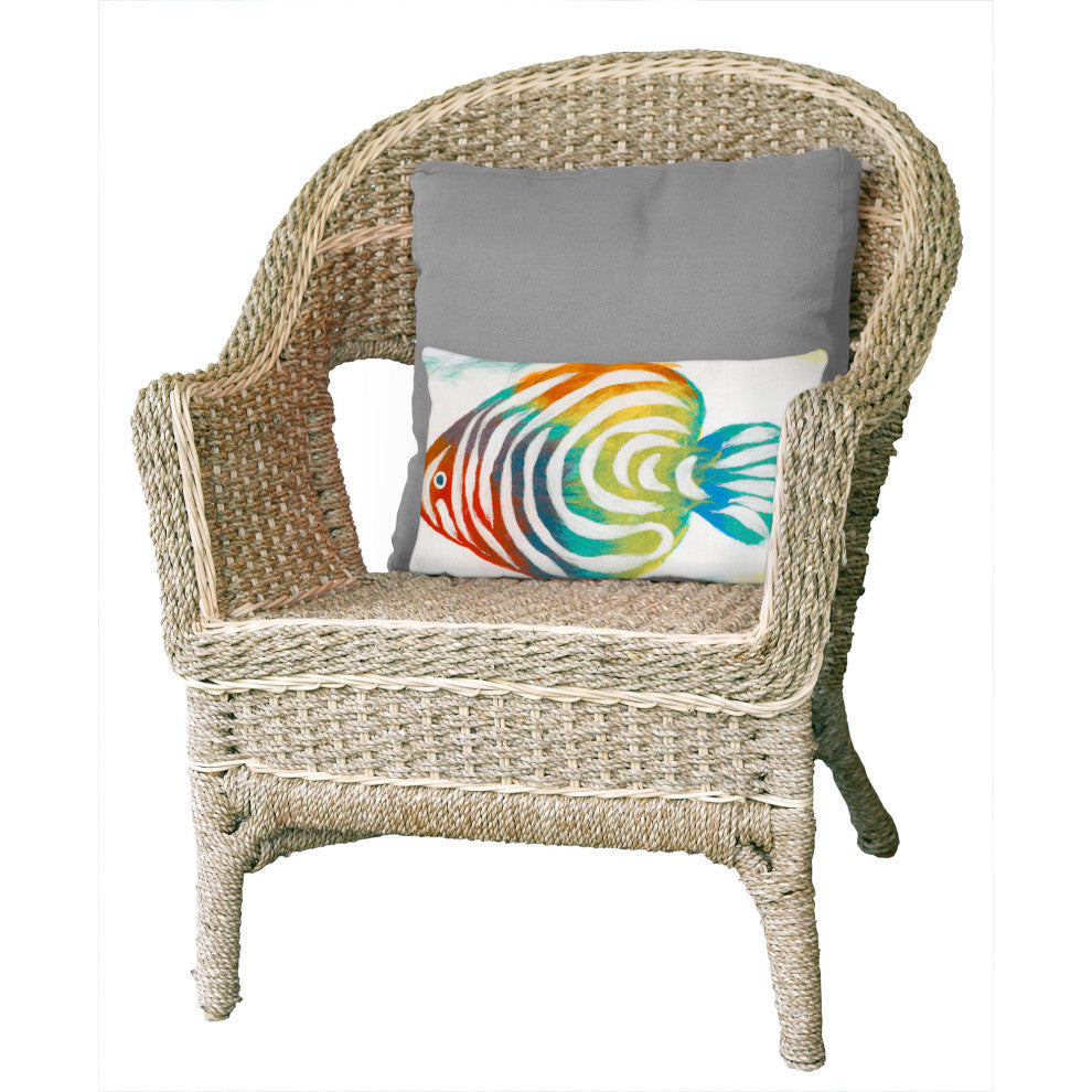 Visions II Rainbow Fish Pearl Pillow, 12"x20"