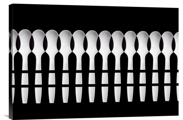 "Spoons Abstract: Fence" Stretched Canvas Giclee by Jacqueline Hammer, 24"x16"