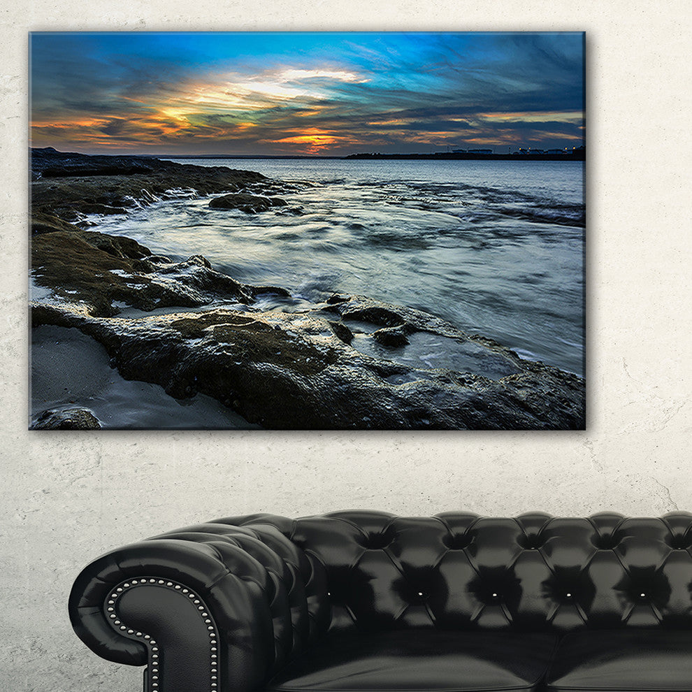 "Fascinating Sunset at Australia Coastline" Canvas Print32"x16"