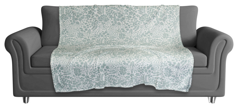 Blue Dainty Floral 50x60 Coral Fleece Blanket