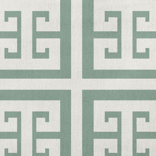 20x20" Greek Key Patterned Nautical Decorative Indoor Pillow, Sage