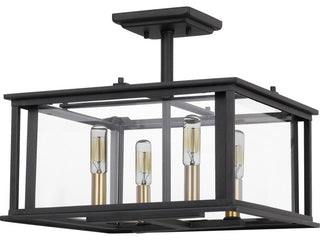 Quoizel CDL1714EK Four Light Semi-Flush Mount, Earth Black Finish
