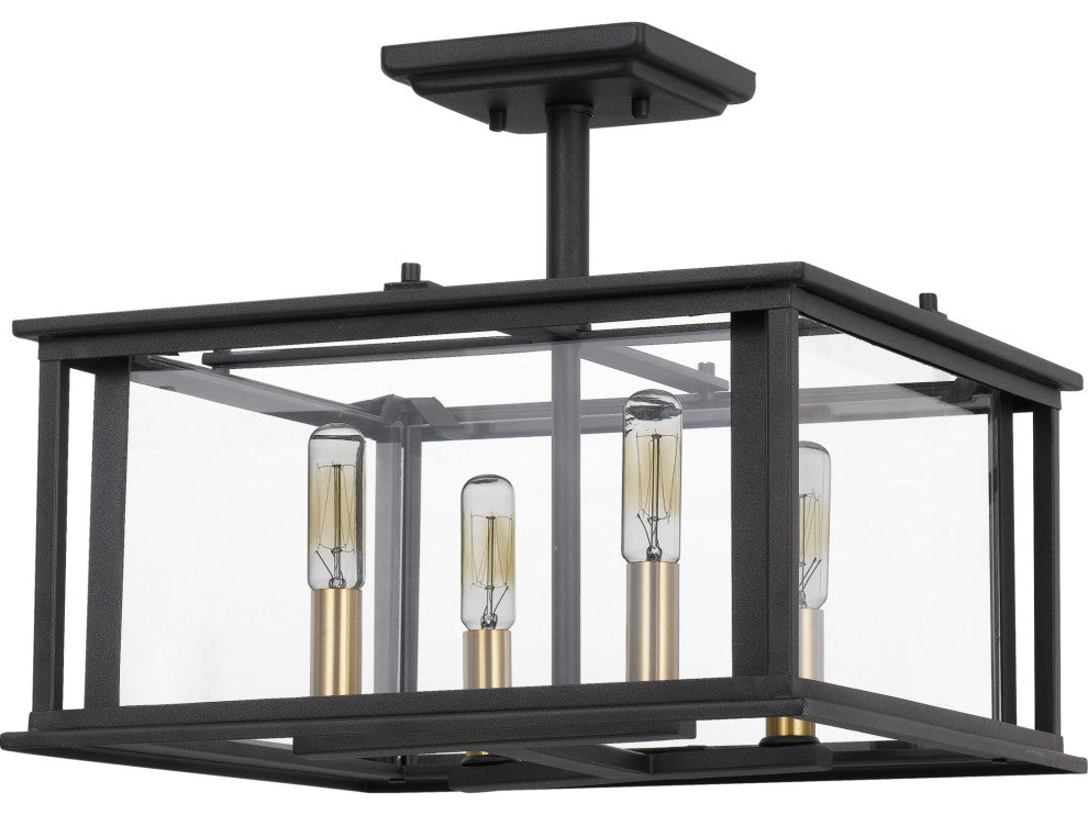 Quoizel CDL1714EK Four Light Semi-Flush Mount, Earth Black Finish