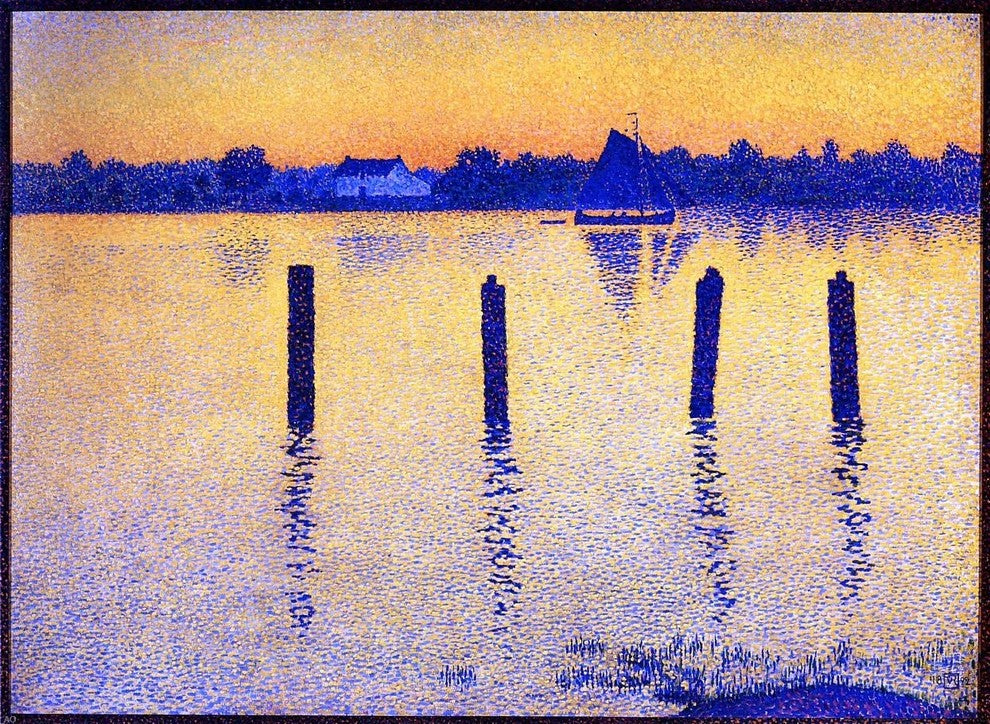 Theo Van Rysselberghe Sailboats on the River Scheldt Wall Decal
