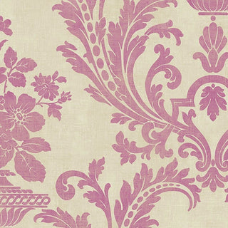 Stripes And Damasks, Classic Damask Stripes Cream, Red Wallpaper Roll
