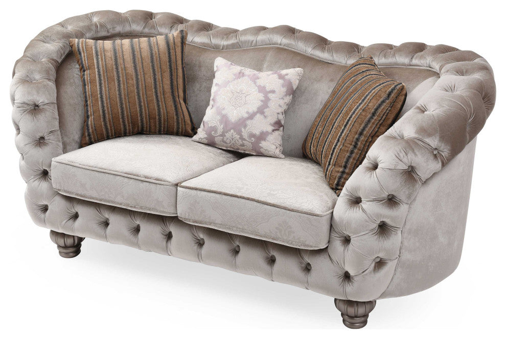 Broadway 79 in. W Round Arm Velvet Straight Sofa, 79 in.