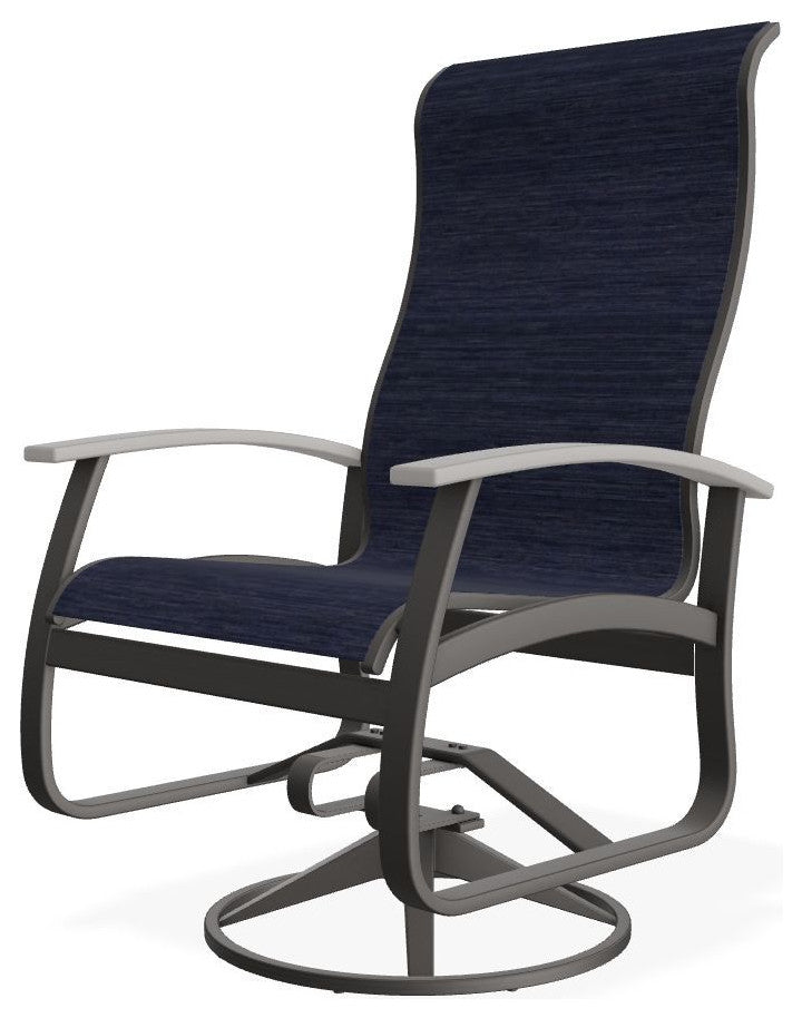 Belle Isle Sling Outdoor Swivel Rocker, Collect Indigo/Warm Gray