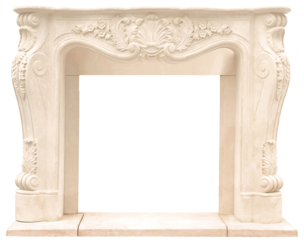 Chateau Series Louis Cast Stone Fireplace Mantel