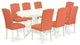 9-Piece Kitchen Set, Table With Leaf and 8-Parson Chair Color Pink Flamingo
