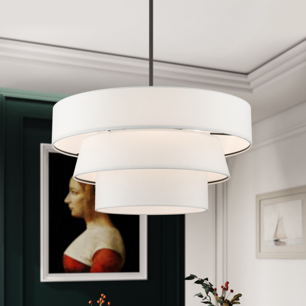 Livex Lighting Warrenville 4-Light Bronze Pendant Chandelier