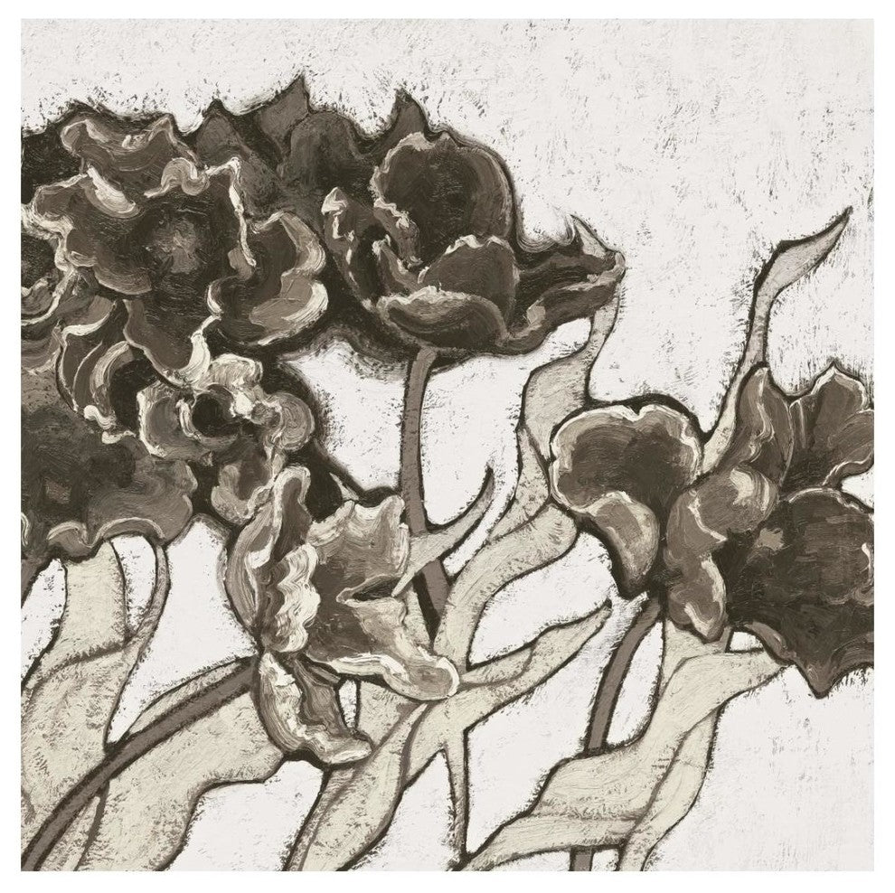 "Ruffled Tulips Neutral" Digital Paper Print by Shirley Novak, 26"x26"