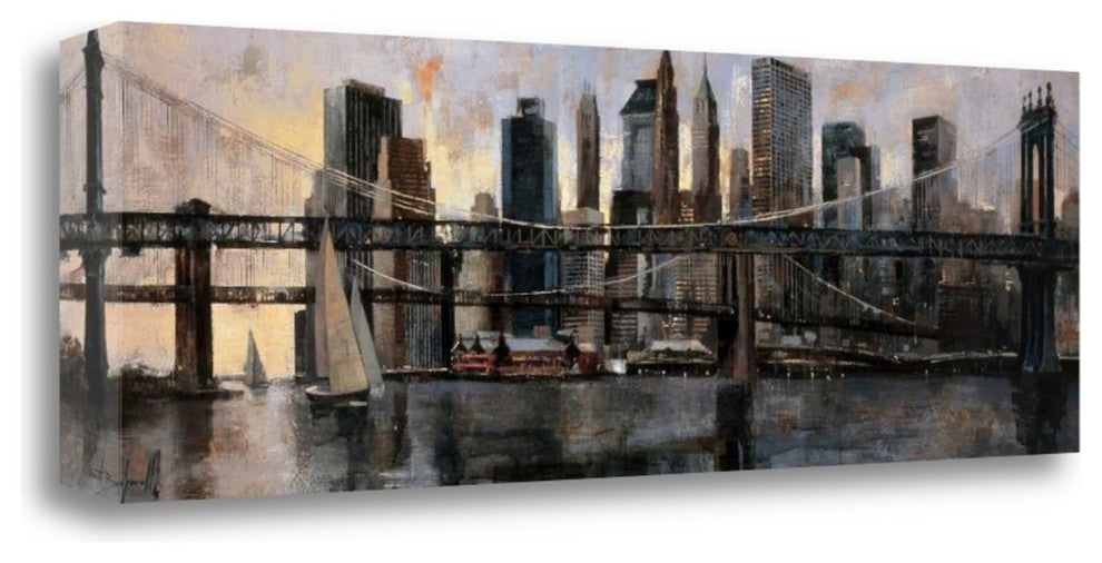 "Down At East River" By Marti Bofarull, Giclee Print on Gallery Wrap Canvas