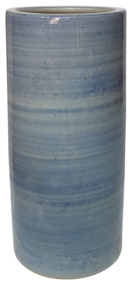 Porcelain Umbrella Vase, Denim Blue