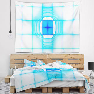 Blue Thermal Infrared Visor Abstract Wall Tapestry, 80"x68"