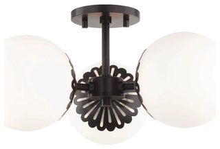 Paige 3-Light Semi Flush, Old Bronze Finish