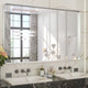 Metal Frame Decorative Rectangular Wall Mount Mirror, Sliver, 48"x30"