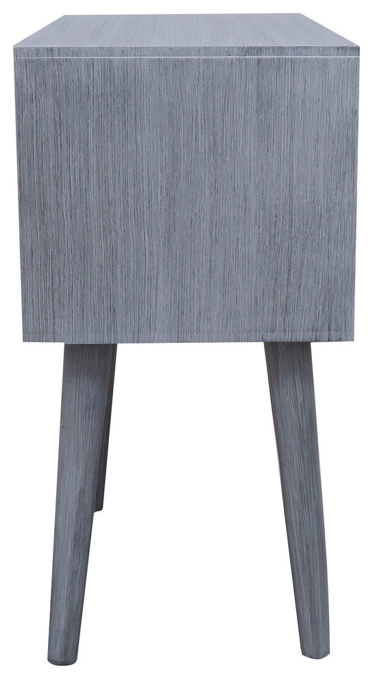 Hartford Two Drawer Side Table, Slate Grey