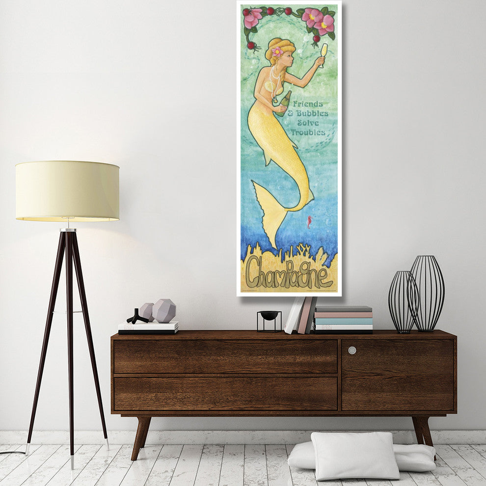 "Nouveau Mermaid Champagne v2" Digital Paper Print by Elyse DeNeige, 26"x74"
